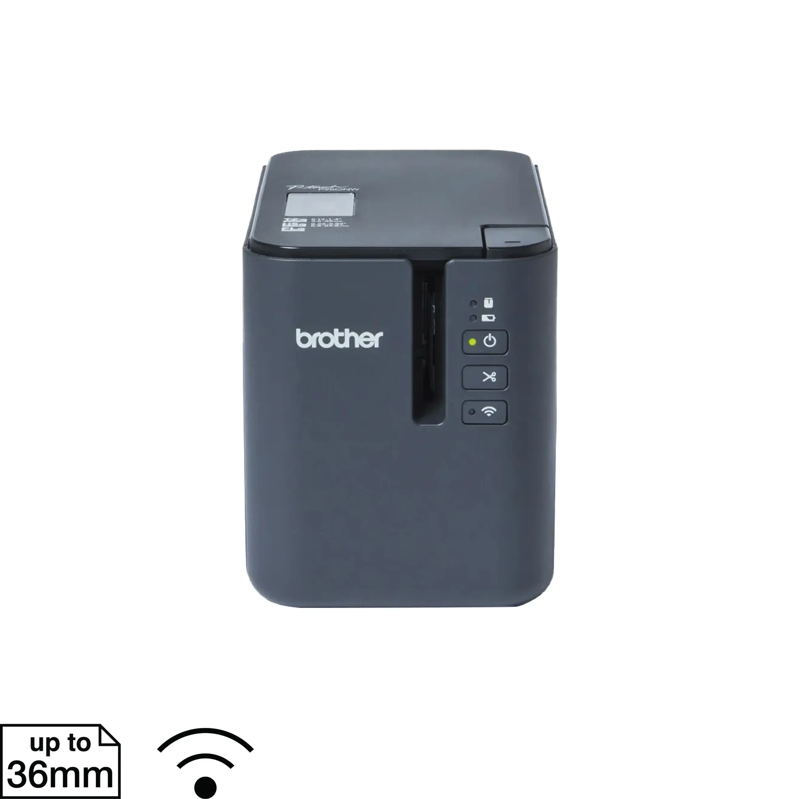 Brother PT-P950NW industrial desktop label printer with wide tape options and Wi‑Fi/Ethernet connectivity